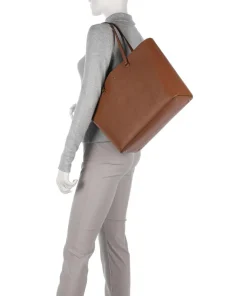 Karly Large Shopper fein genarbtes Rindsleder braun