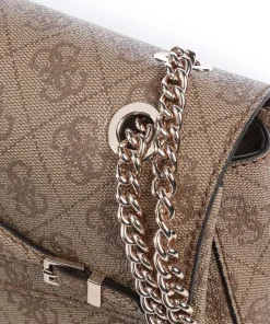 Katya 4G Logo Schultertasche Lederimitat hellbraun