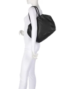 Kayla Archive 3D Leather Shopper genarbtes Leder schwarz