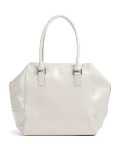 Kayla Lack Distressed M Shopper fein genarbtes Rindsleder elfenbein