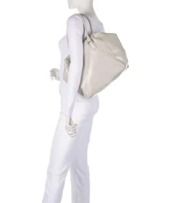 Kayla Lack Distressed M Shopper fein genarbtes Rindsleder elfenbein