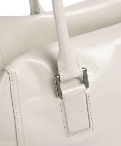 Kayla Lack Distressed M Shopper fein genarbtes Rindsleder elfenbein