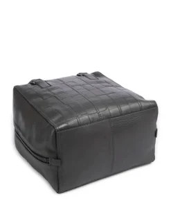 Kayla Monogram Sheep Natural M Handtasche geprägtes Rindsleder dunkelgrau