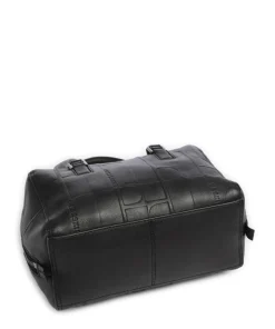 Kayla Monogram Sheep Natural S Schultertasche geprägtes Rindsleder schwarz