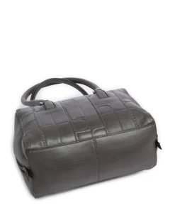 Kayla Monogram Sheep Natural S Schultertasche geprägtes Rindsleder dunkelgrau