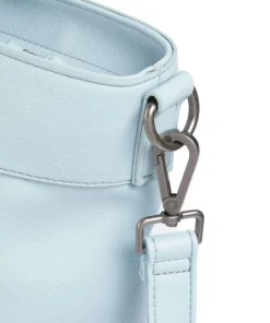 Keep on smiling Big Shopper recyceltes Leder hellblau