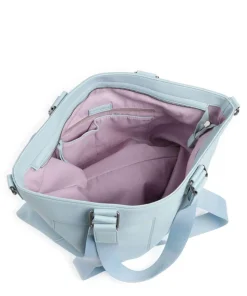 Keep on smiling Big Shopper recyceltes Leder hellblau