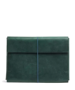 Keeper Laptophülle genarbtes Rindsleder dunkelgrün