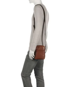 Kenley Marcus Umhängetasche Büffelleder cognac