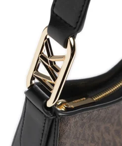 Kensington Beuteltasche Lederimitat braun/schwarz