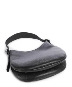 Kensington Place Schultertasche genarbtes Rindsleder schwarz