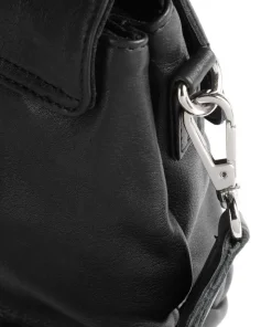 Khloe Khloe Umhängetasche fein genarbtes Leder schwarz