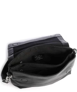 Khloe Khloe Umhängetasche fein genarbtes Leder schwarz