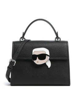 K/Ikon Handtasche Lederimitat schwarz