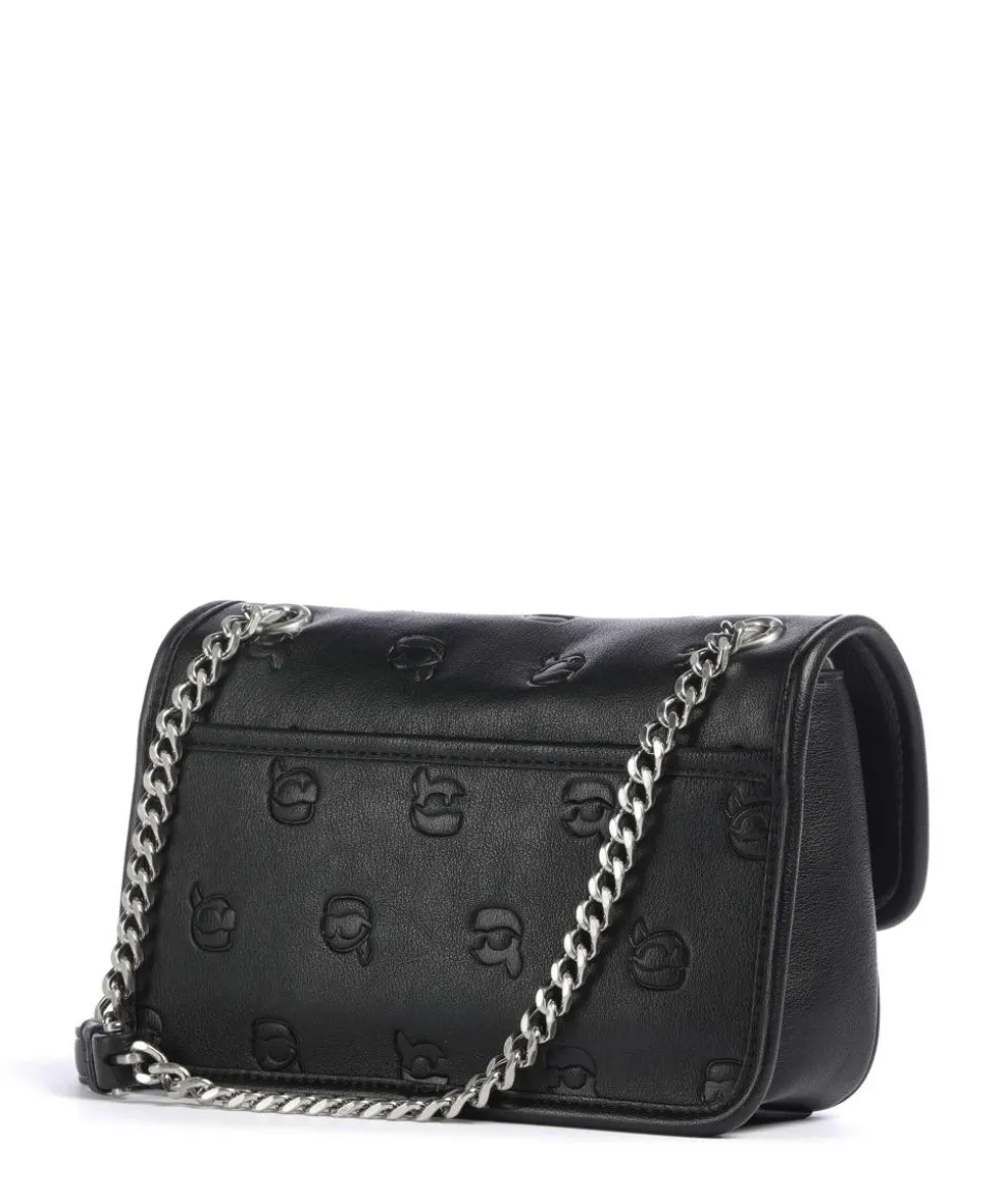 K/Ikon Monogram Schultertasche Lederimitat schwarz