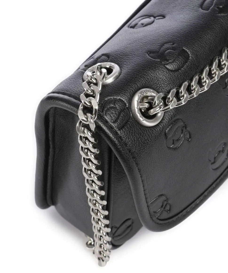 K/Ikon Monogram Schultertasche Lederimitat schwarz