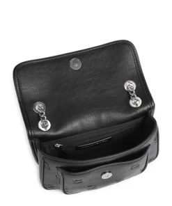 K/Ikon Monogram Schultertasche Lederimitat schwarz