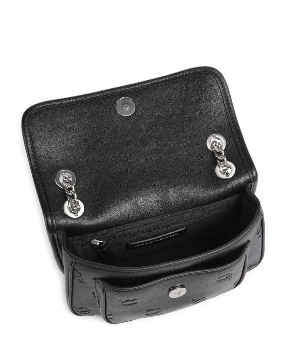 K/Ikon Monogram Schultertasche Lederimitat schwarz