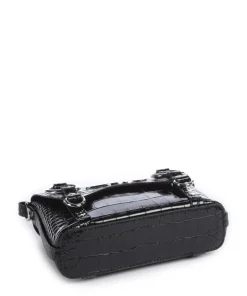 Kim Embossed Croc Umhängetasche geprägtes Kalbsleder schwarz