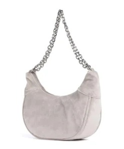 Kimberly S Schultertasche Samtgewebe hellgrau