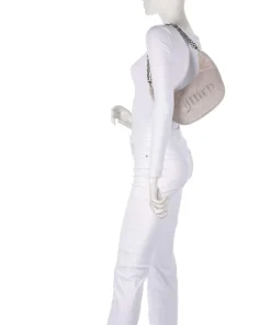 Kimberly S Schultertasche Samtgewebe hellgrau