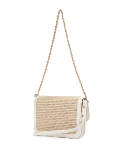 Kkassie Schultertasche Kunststoff beige/weiß