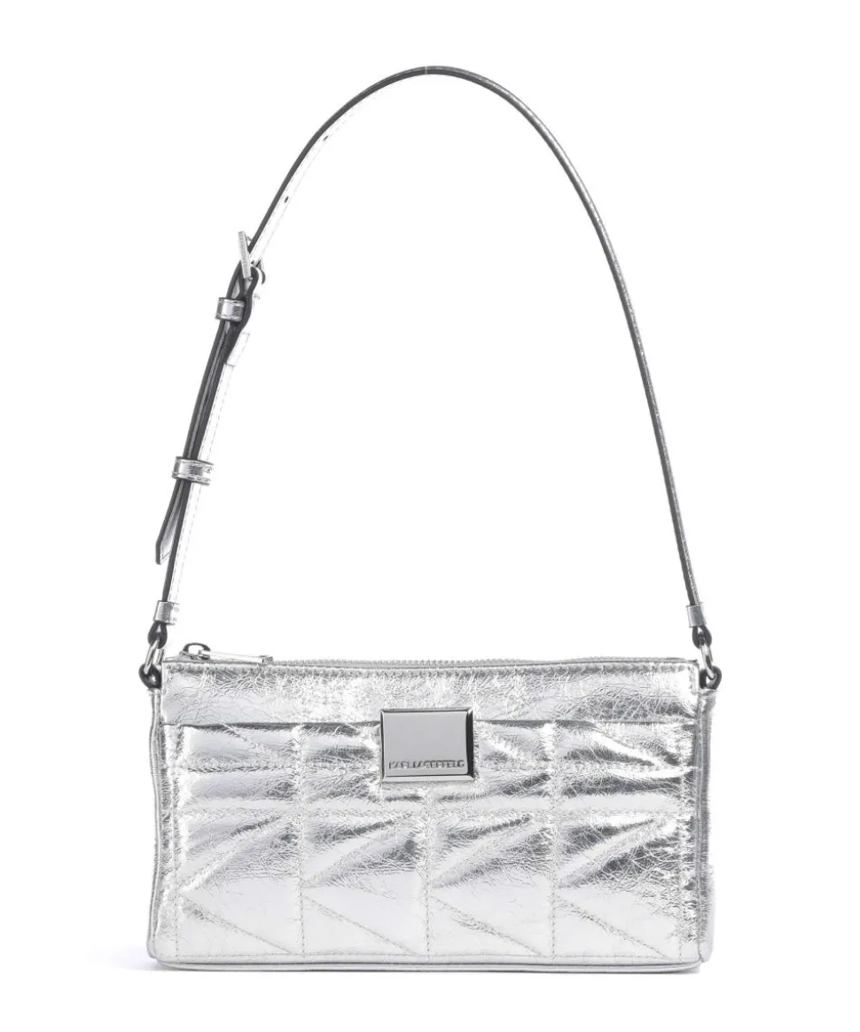 K/Kuilt Small Schultertasche Lederimitat silber