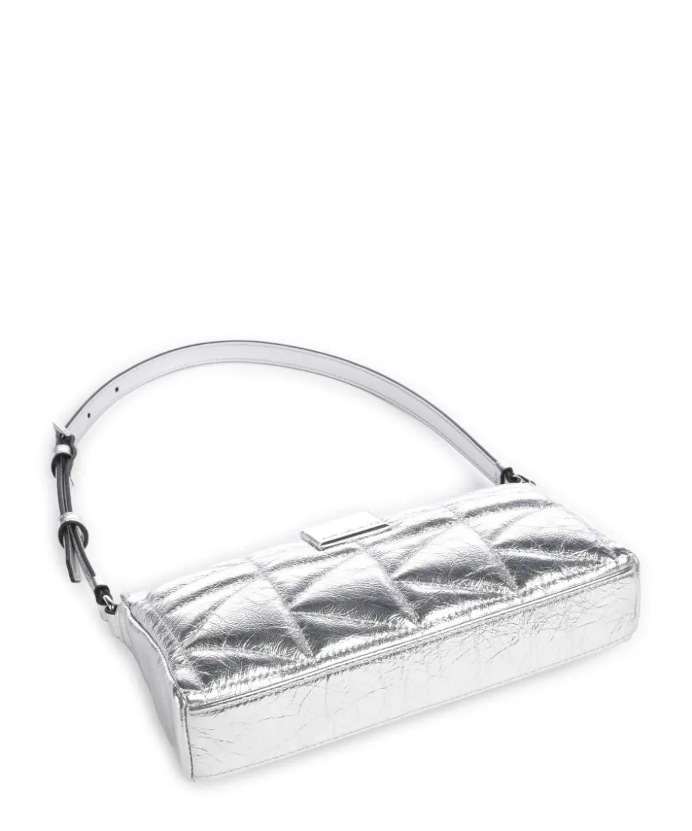 K/Kuilt Small Schultertasche Lederimitat silber