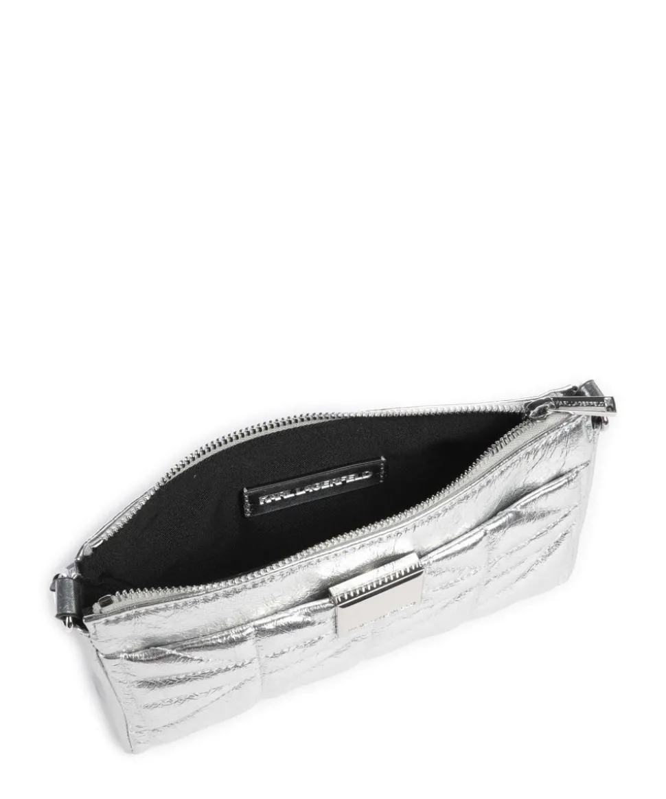 K/Kuilt Small Schultertasche Lederimitat silber