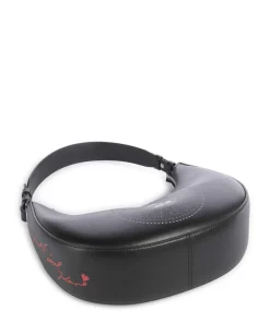 KL x Disney Schultertasche fein genarbtes Rindsleder schwarz