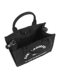 K/Rue St Guillaume Mini Umhängetasche Canvas schwarz