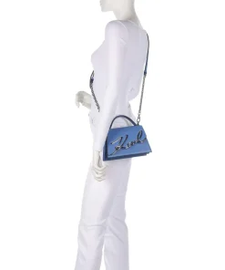 K/Signature 2.0 Handtasche genarbtes Rindsleder blau