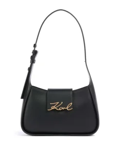 K/Signature Schultertasche fein genarbtes Rindsleder schwarz