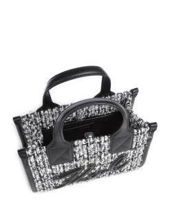 K/Skuare Small Handtasche Lederimitat, Baumwolle weiß/schwarz