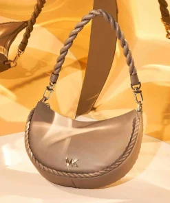 Kyla Small Schultertasche fein genarbtes Rindsleder taupe