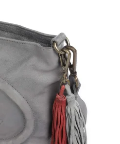 Lachnerstrasse 4 Umhängetasche genarbtes Rindsleder grau