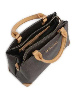 Lady Re Handtasche Lederimitat dunkelbraun