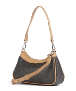 Lady Re Schultertasche Lederimitat dunkelbraun