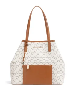 Lady Re Shopper Lederimitat weiß/braun