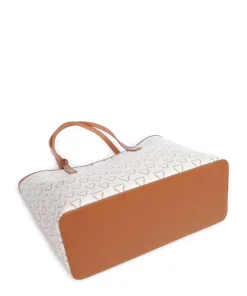 Lady Re Shopper Lederimitat weiß/braun