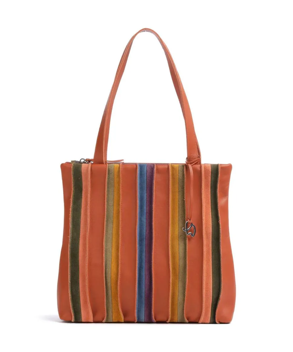 Laguna Shopper Nappaleder, Veloursleder terrakotta