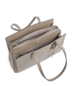 Laila Medium Shopper genarbtes Rindsleder taupe