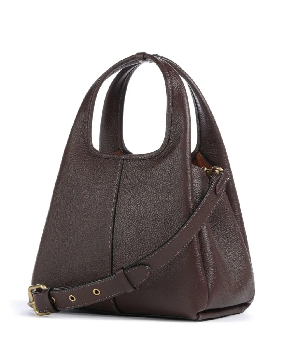 Lana 23 Handtasche genarbtes Leder dunkelbraun