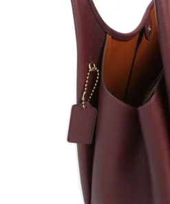 Lana Beuteltasche genarbtes Leder wein