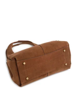 Lana Suede Beuteltasche aufgerautes Leder braun