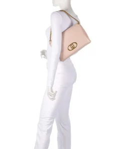 Lapuffy Schultertasche Lederimitat rosa