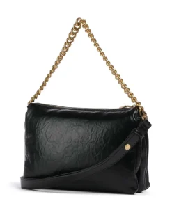 Lapuffy Schultertasche Lederimitat schwarz