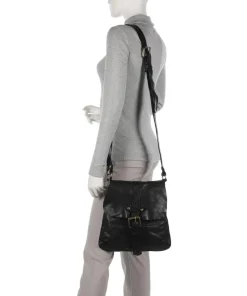 Lavata Schultertasche genarbtes Rindsleder schwarz