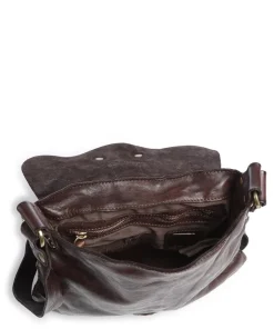 Lavata Schultertasche genarbtes Rindsleder dunkelbraun