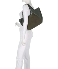 Lenah Big Shopper genarbtes Rindsleder, aufgerautes Rindsleder khaki